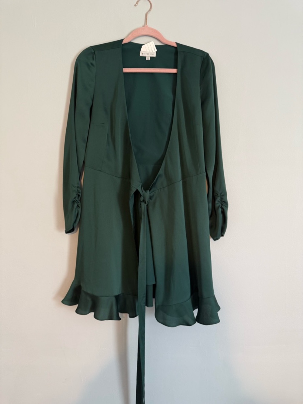 GIANNI BINI Dark Green Crepe Dress XS - Picture 2 of 4
